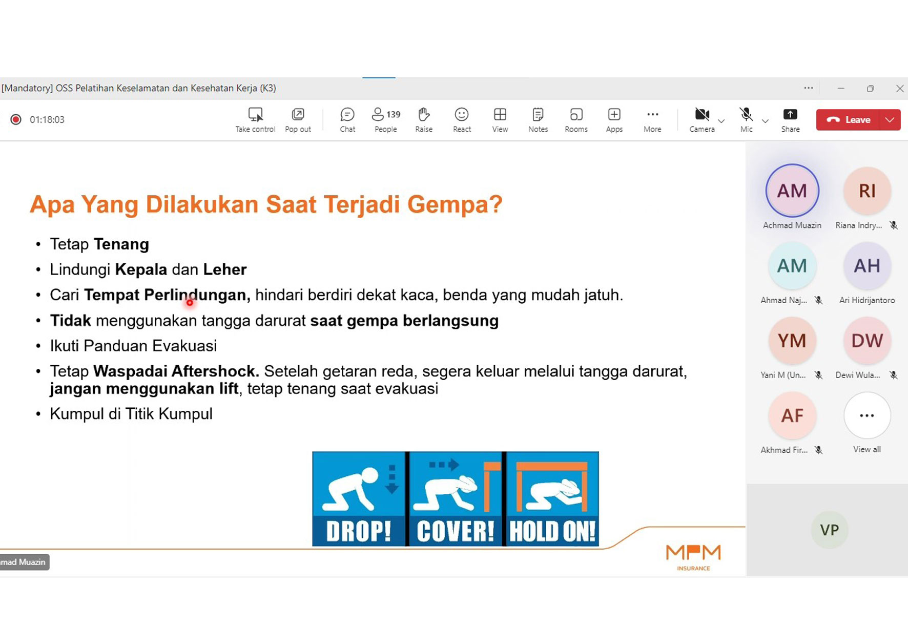 OSS Pelatihan Keselamatan dan Kesehatan Kerja (K3) MPM Insurance​